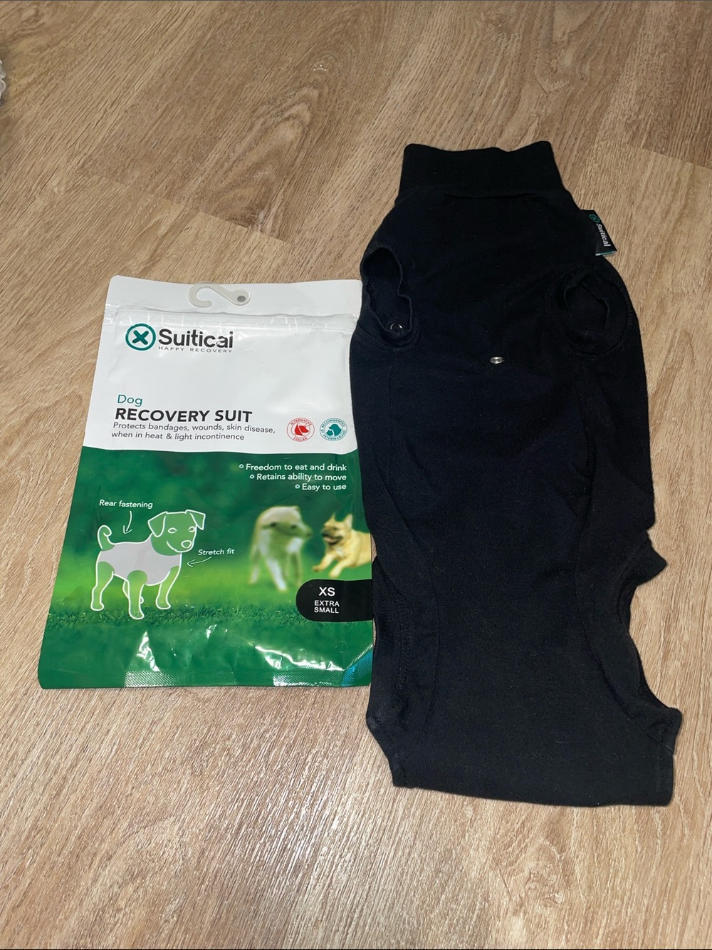 Suitical Dog Recovery Suit - Black XS